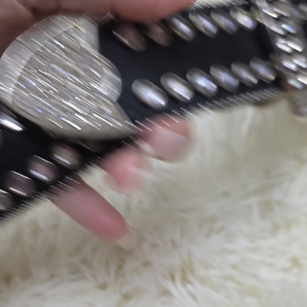 Nocona Black Belt with Silver Accents - Picture 4 of 7